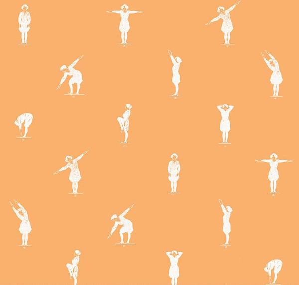 Old School Gym Class Orange Fabric