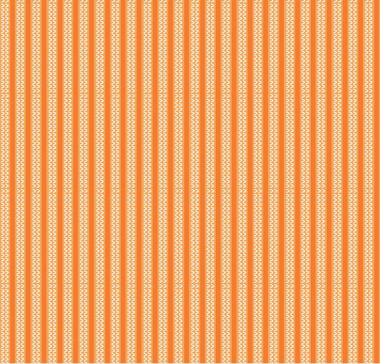 Here Comes the Sun Stripes Orange Fabric