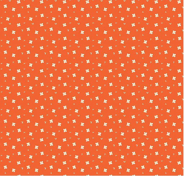 Here Comes the Sun Daisies Red Fabric