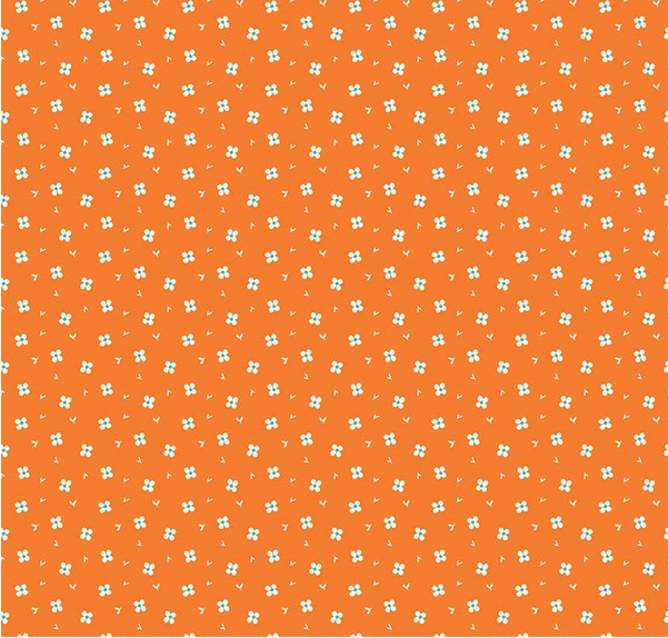 Here Comes the Sun Daisies Orange Fabric