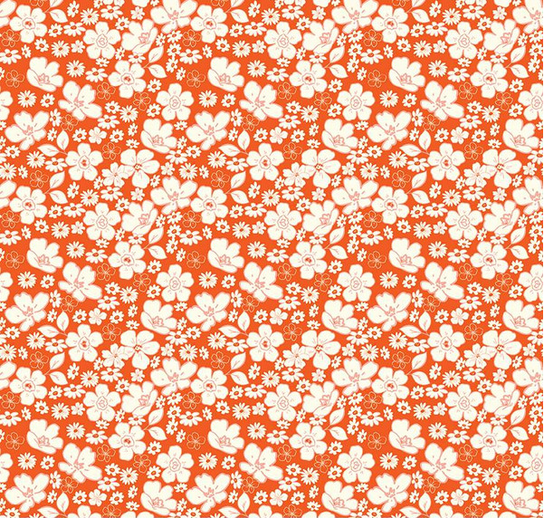 Here Comes the Sun Floral Red Fabric