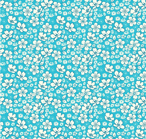 Here Comes the Sun Floral Peacock Fabric