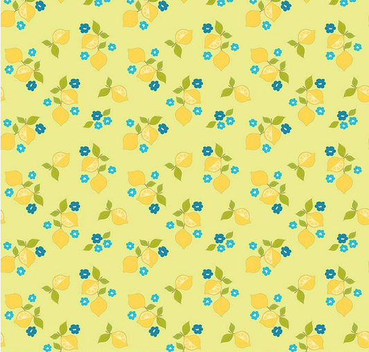 Here Comes the Sun Citrus Celery Fabric