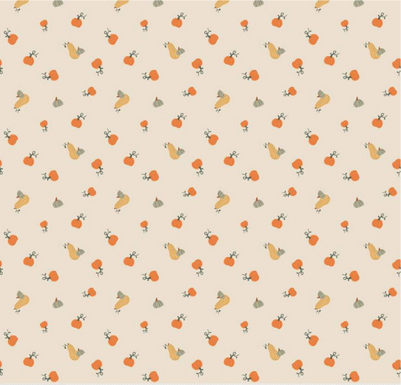 Pumpkin Spice Pumpkins Ivory Fabric