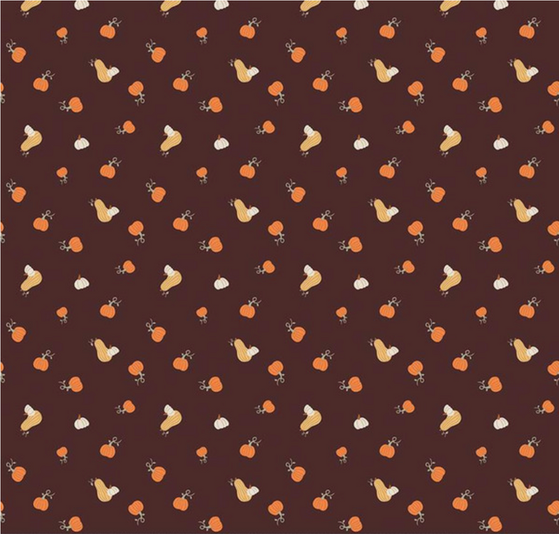 Pumpkin Spice Pumpkins Espresso Fabric