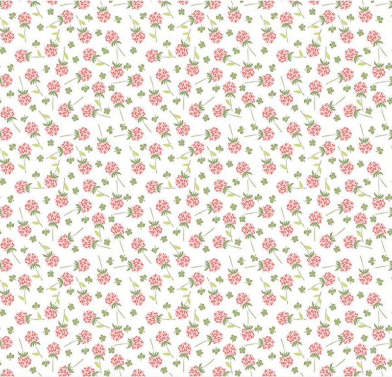 Clover Farm Floral White Fabric