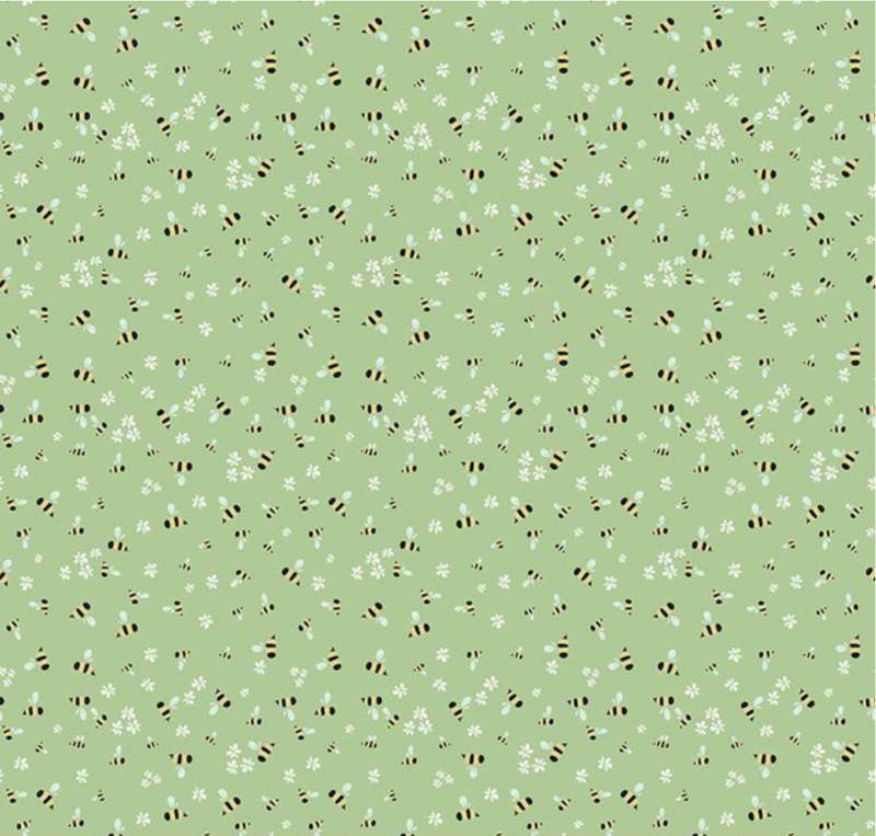 Clover Farm Bees Pistachio Fabric