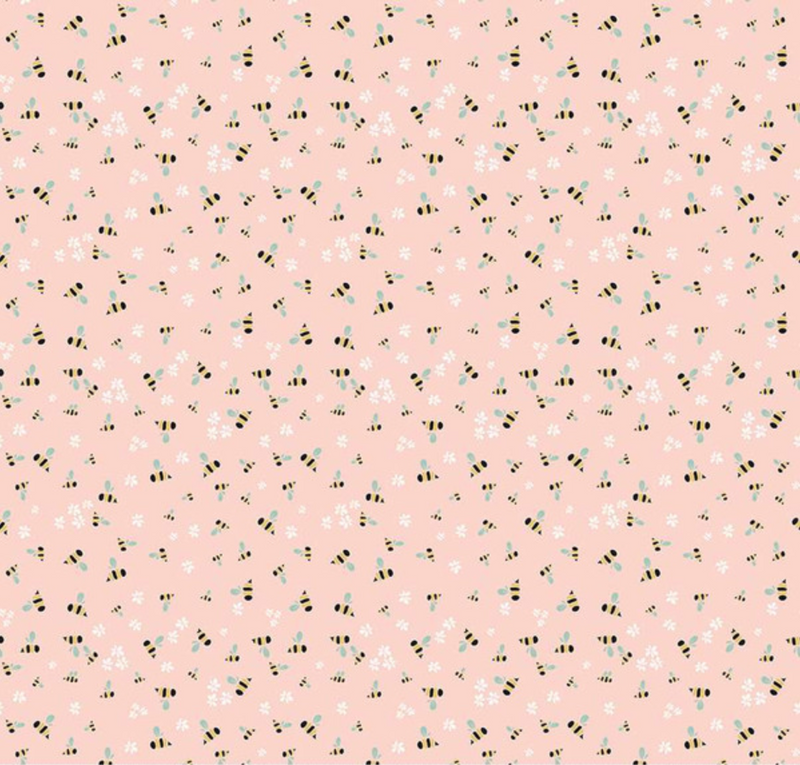 Clover Farm Bees Blush Fabric