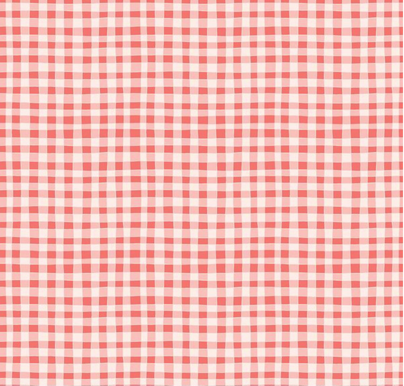 Clover Farm Gingham Tea Rose Fabric