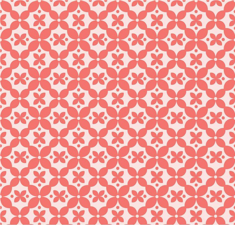 Clover Farm Kitchen Tiles Pink Fabric