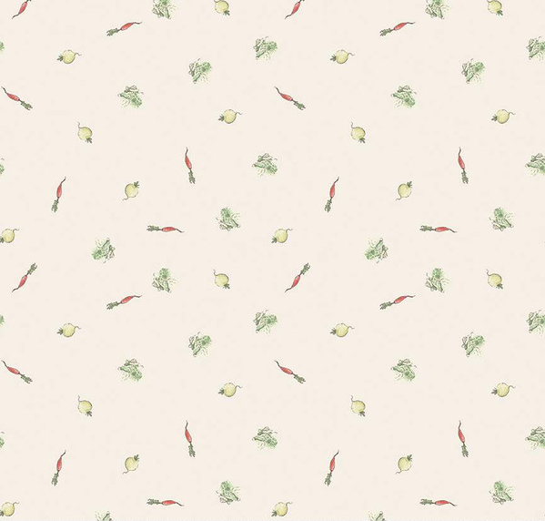 The Tale of Peter Rabbit Veggies Cream Fabric