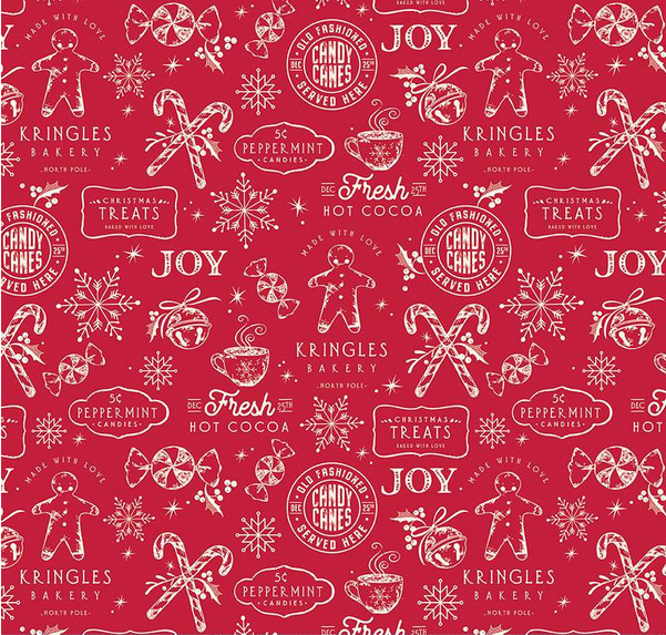 Merry Little Christmas Treats Red Yardage