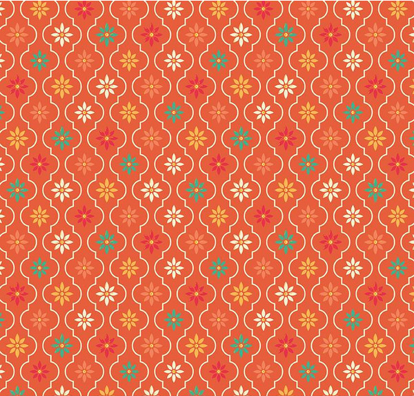 Autumn Afternoon Moroccan Tile Autumn Fabric