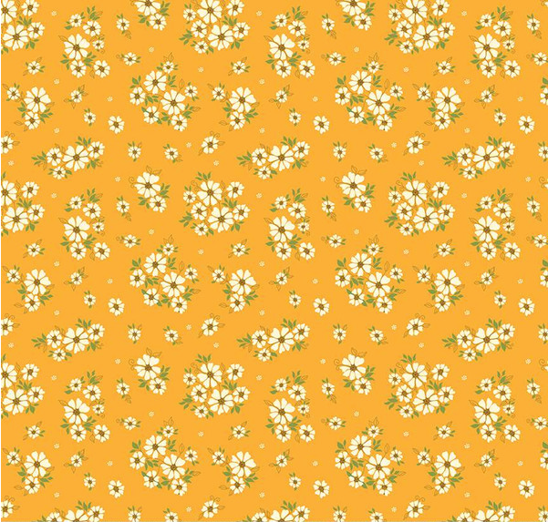 Autumn Afternoon Daisies Saffron Fabric