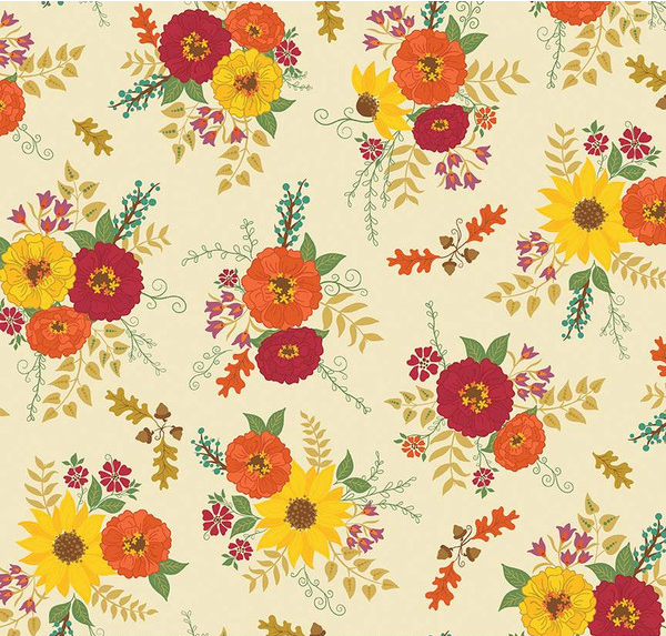 Autumn Afternoon Main Cream Fabric