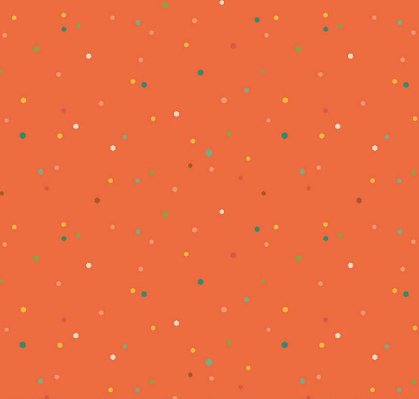 Autumn Afternoon Hexi Dots Orange Yardage