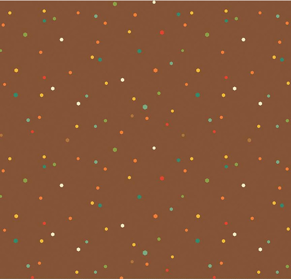 Autumn Afternoon Hexi Dots Brown Fabric