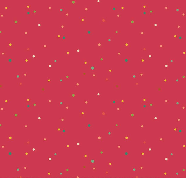 Autumn Afternoon Hexi Dots Berry Fabric