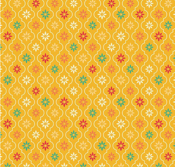 Autumn Afternoon Moroccan Tile Saffron Fabric