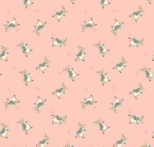 The Tale of Peter Rabbit Peter Toss Coral Fabric