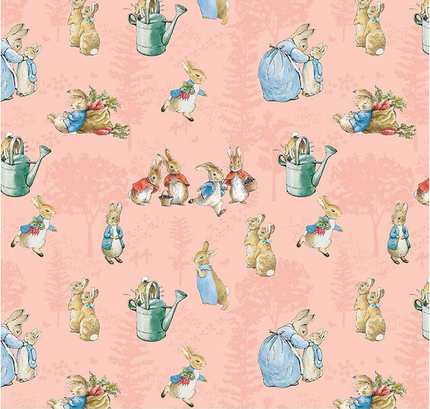 The Tale of Peter Rabbit Main Coral Fabric