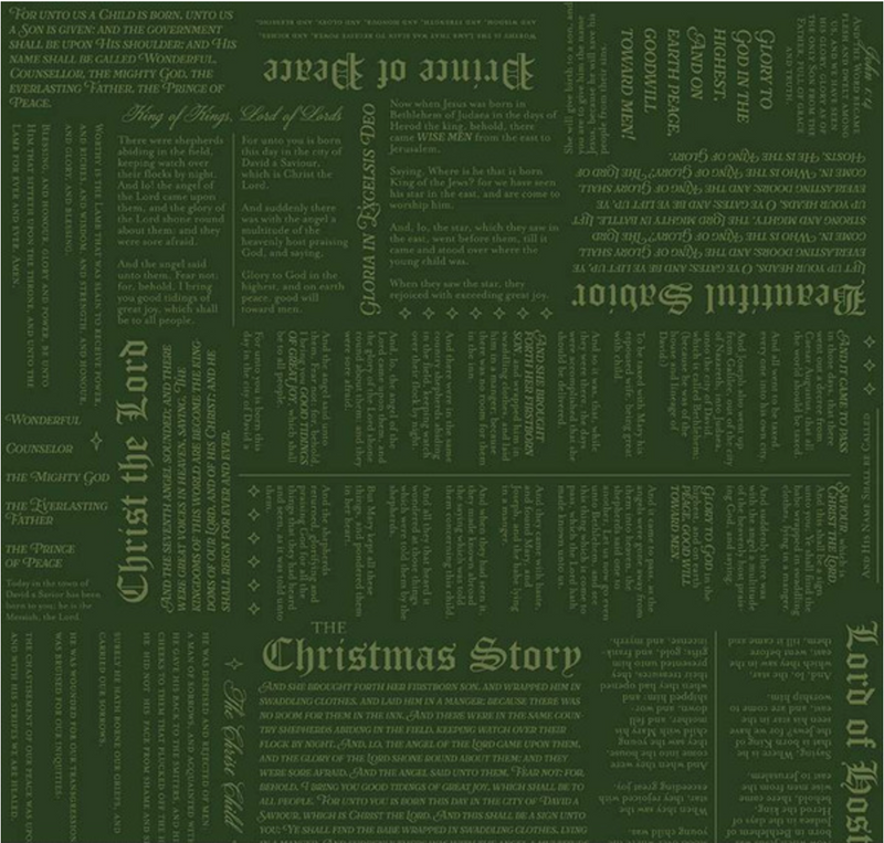 Christmas Wishes Christmas Story Green Fabric