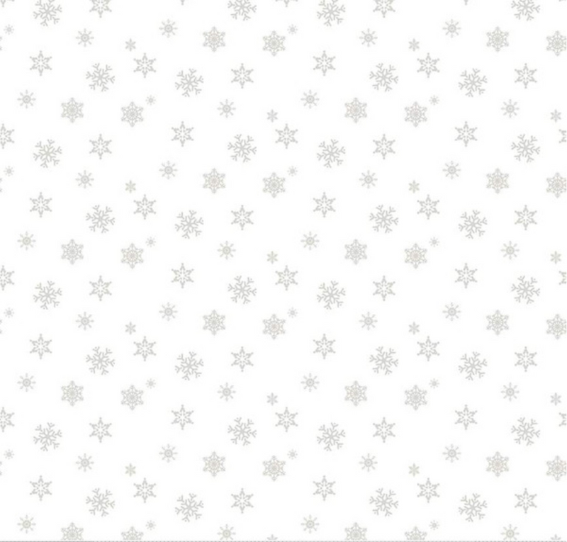 Christmas Wishes Snowflakes White-on-White Fabric