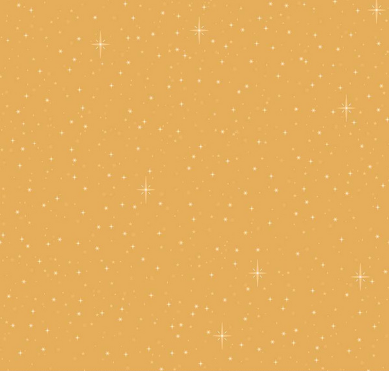 Christmas Wishes Starry Sky Gold Fabric