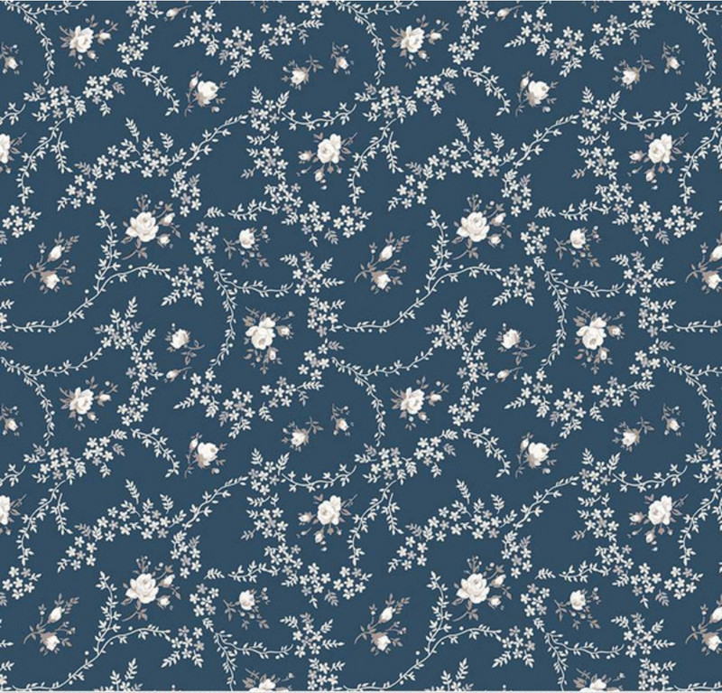 Serenity Blues Vines Navy Yardage