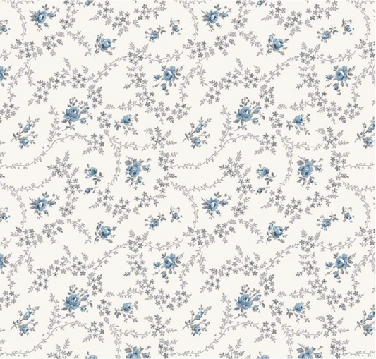 Serenity Blues Vines Cloud Yardage