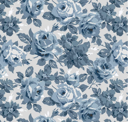 Serenity Blues Main Taupe Yardage