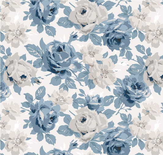 Serenity Blues Main Cream Yardage