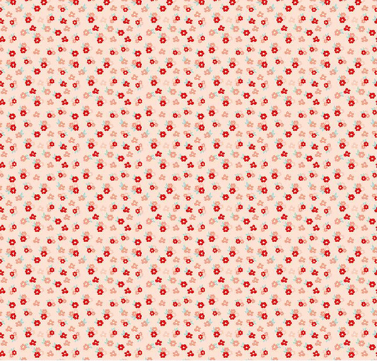 You & Me Tossed Floral Pink Yardage