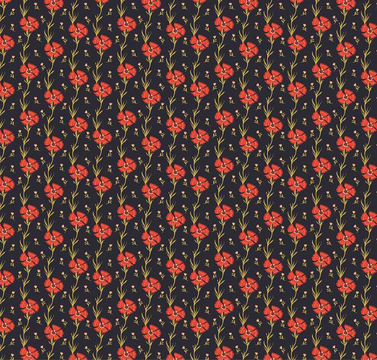 Wanderlust Carnation Charcoal Yardage