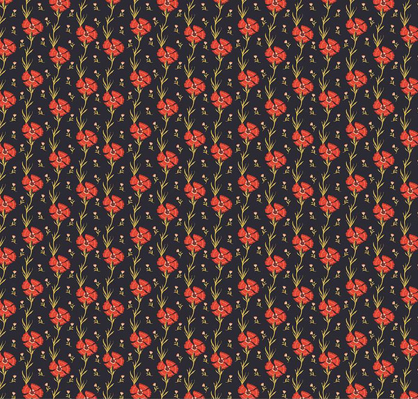 Wanderlust Carnation Charcoal Yardage