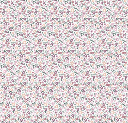 Buds & Butterflies Daisy Delight White Yardage
