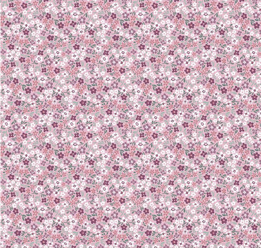 Buds & Butterflies Daisy Delight Mauve Yardage
