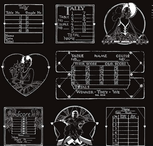 Take Heart Tally Card Linework Black Yardage