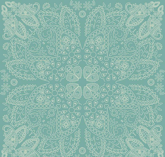 Cowboys Bandana Teal Yardage