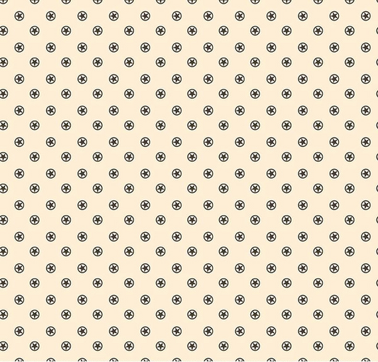 Cowboys Circle Stars Cream Yardage