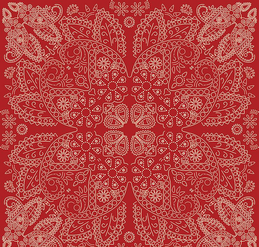 Cowboys Bandana Barn Red Yardage