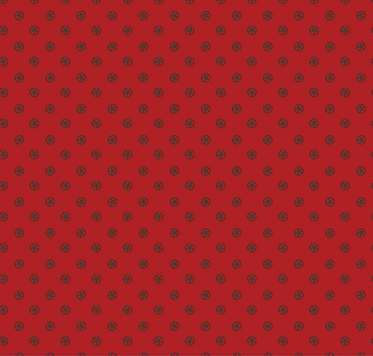 Cowboys Circle Stars Barn Red Yardage