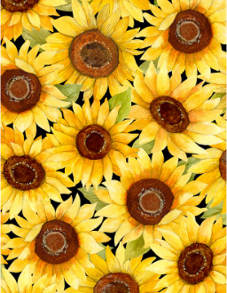 Sunflower Splendor Packed Sunflowers Multi Yardage