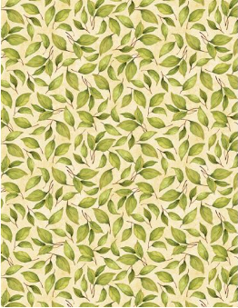 Sunflower Splendor Leaf Toss Cream Yardage