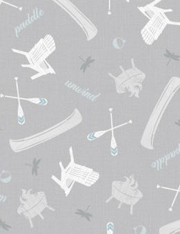 Lake Retreat Lakeside Toss Gray Yardage