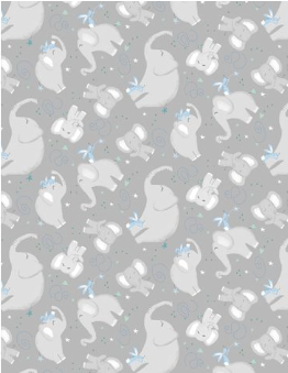 Safari Lullaby Elephant Toss Gray Yardage
