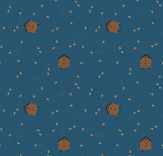 Country Life Worker Bee Night Fabric