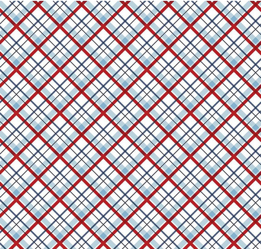 Stars and Stripes Forever Plaid White