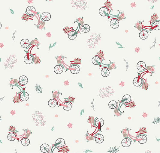 Berry Market Bicycles Sand Dollar Fabric