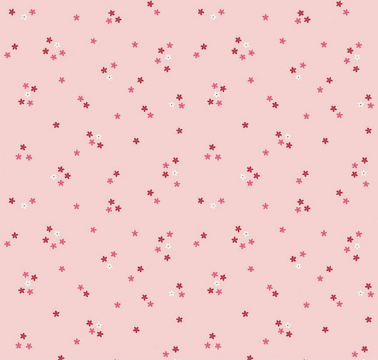 Berry Market Flowers Baby Pink Fabric